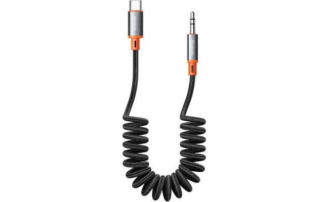 Mcdodo CA-0900 USB Type C to 3.5mm AUX Jack Coil Cable Castle Series 1.8m